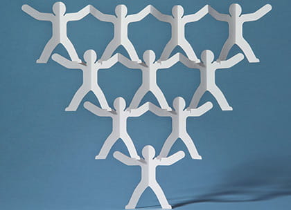 Paper people pyramid